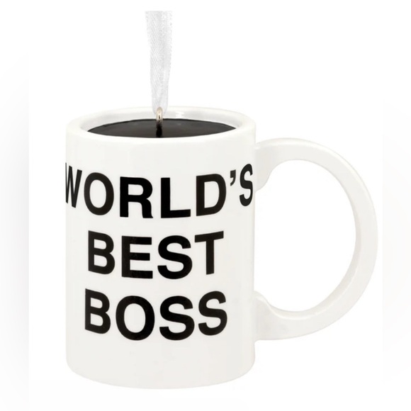 The Office World's Best Boss Coffee Mug Christmas Ornament - NEW - Picture 4 of 12